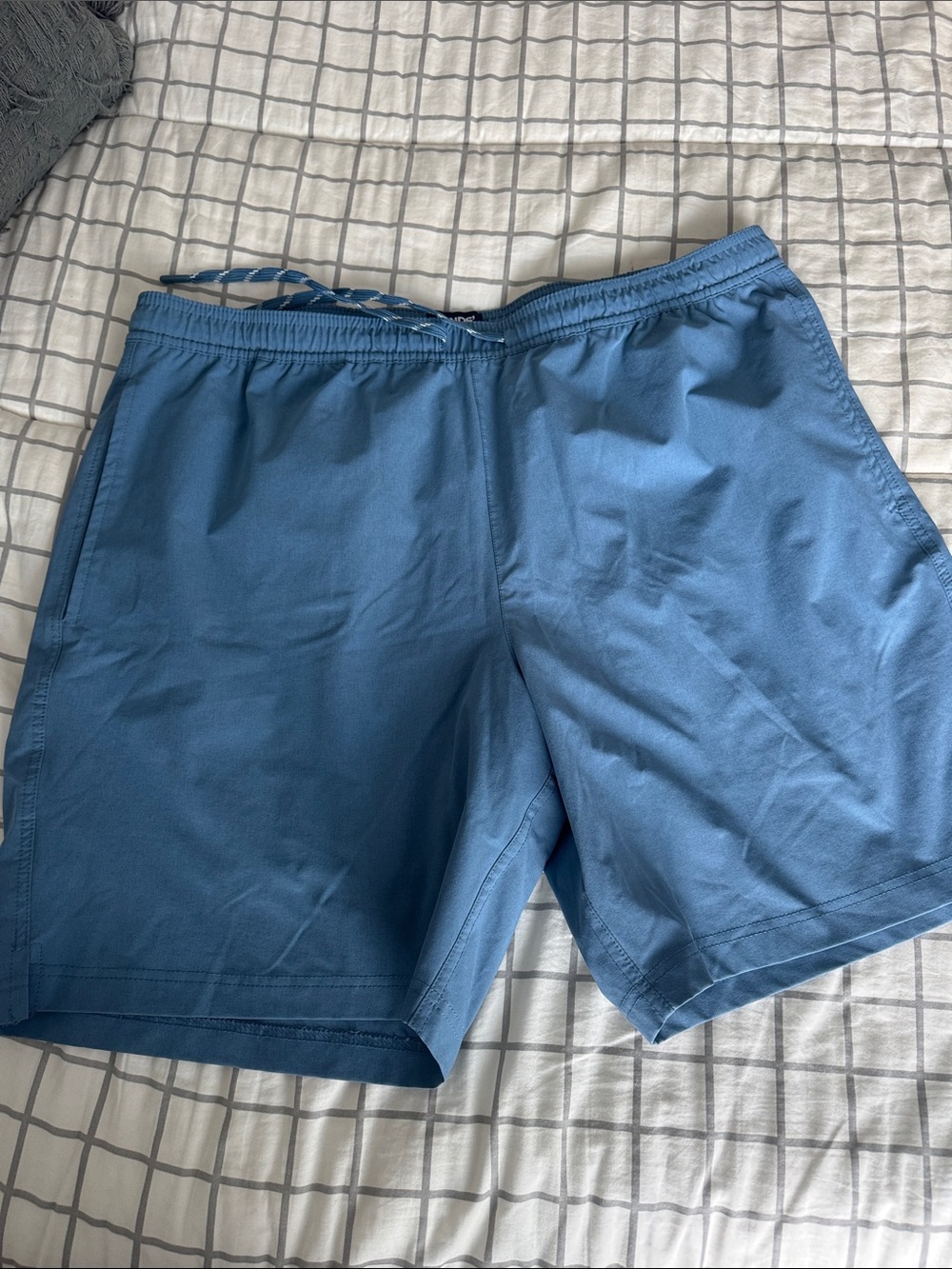 Lands' End Men's Solid Slate Blue Swim Trunks